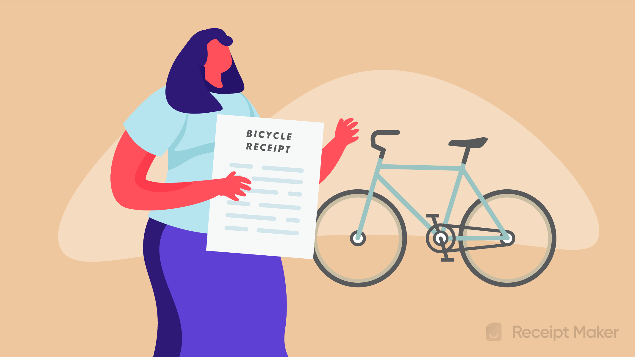 woman-in-front-of-bicycle-holding-bicycle-receipt