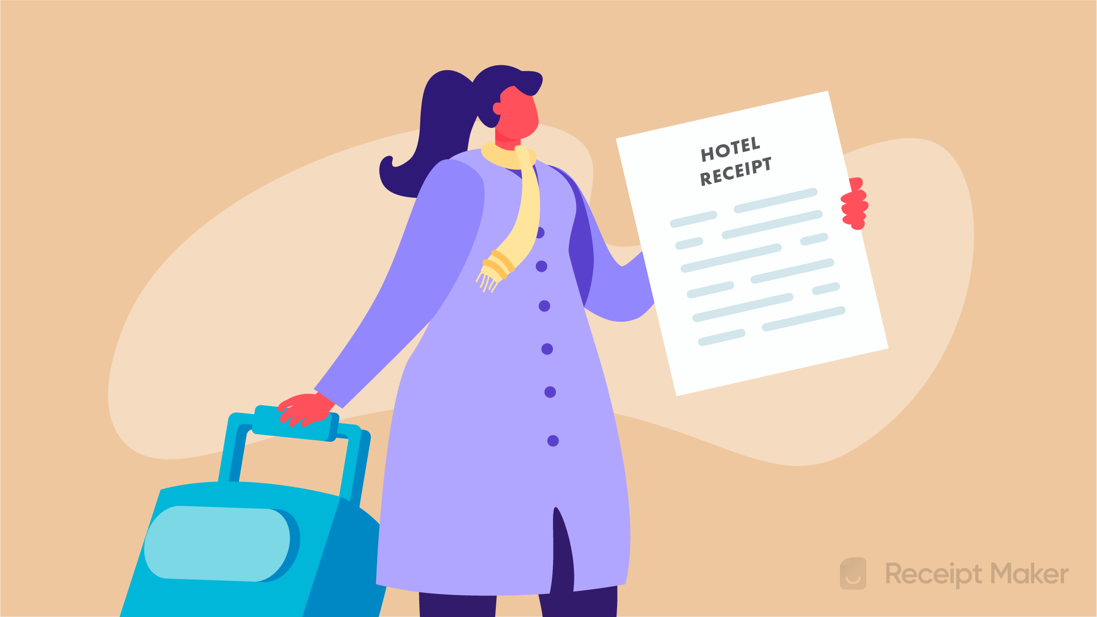 woman-with-rolling-suitcase-holding-hotel-receipt